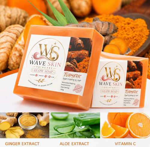 Wave Skin Glow Set – Turmeric Soap + SPF 50 Sunscreen Mist